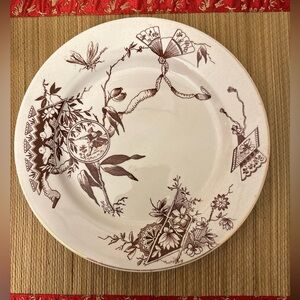 Anthony Shaw Java Aesthetic Brown Porcelain Plate Vintage 1880s Antique